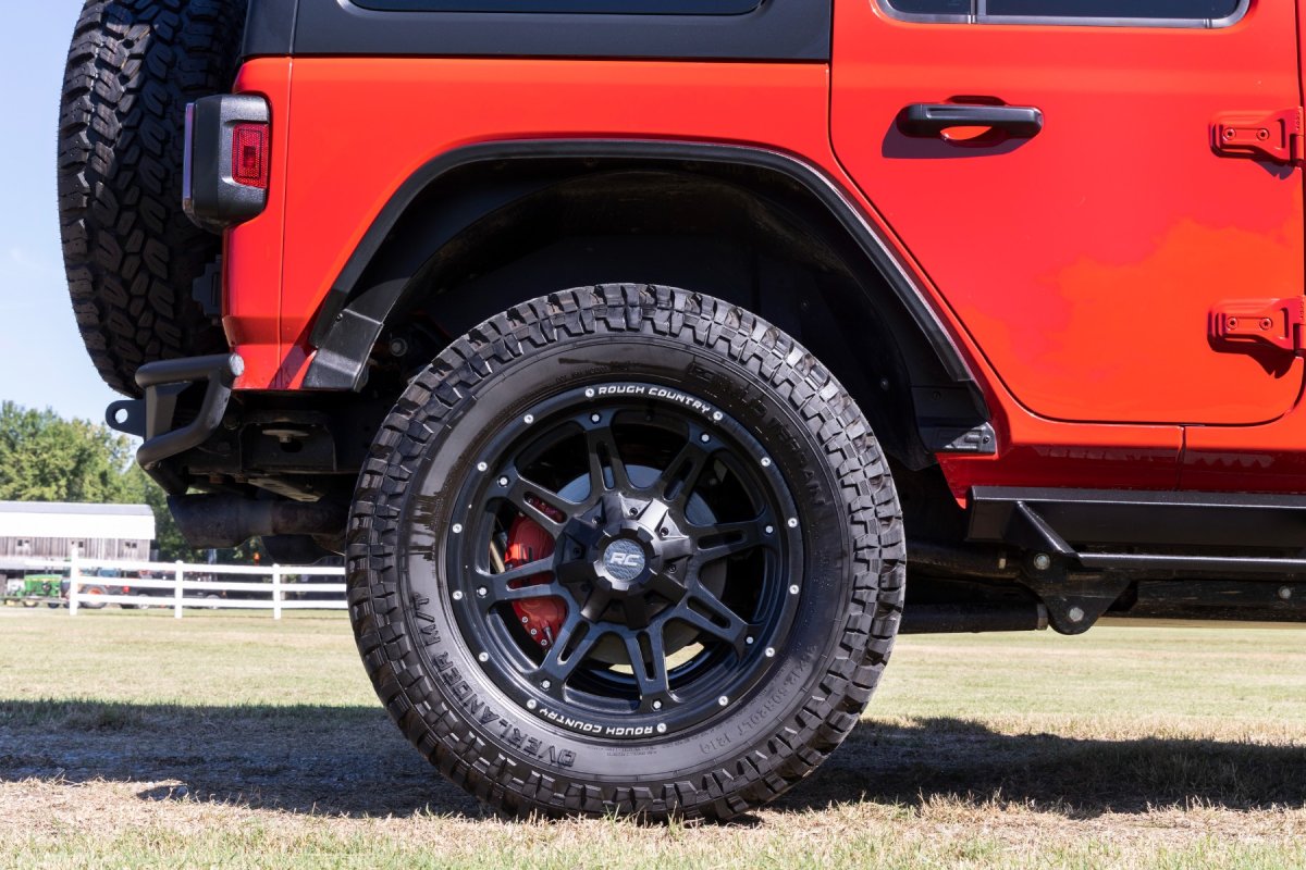 Jeep Wrangler JL Caliper Covers - Rear - Rough Country - Non-Sport - Red - '21-'24